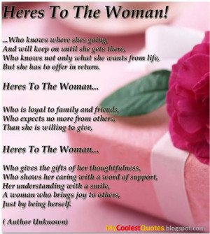 Here's to the Woman .....
