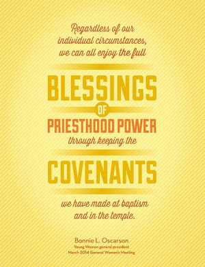 Blessings of Priesthood Power through keeping Covenants blessings card ...