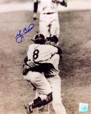 ... Berra on Yogi Berra New York Yankees With Larsen Perfect Game 8x10