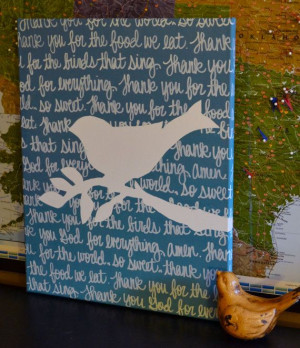 Prayers or Bible Verse Canvas Painting Blue Bird by GoldenPaisley