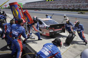 pit stop during the NASCAR Sprint Cup series Pocono 400 auto race ...