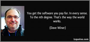 You get the software you pay for. In every sense. To the nth degree ...