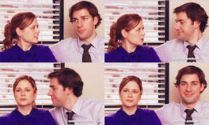 ... Jim leans in for a kiss but Pam turns away] She’s fine.- The Office