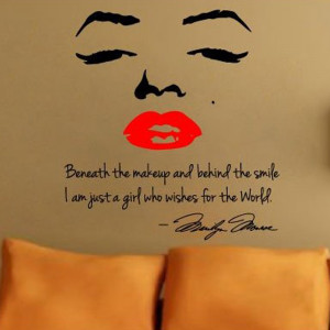 Marilyn Monroe Wall Decal Removable Art Home Decor Quote Face Sexy Red ...