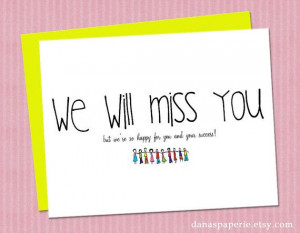 We will miss you card (perfect for the office going-away party!)