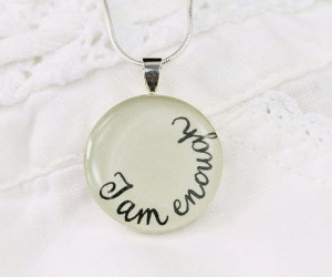 Am Enough Quote Necklace - Inspirational Affirmation Necklace ...