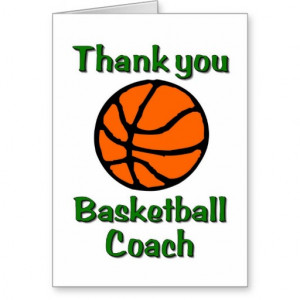 Basketball Coach Thank You...