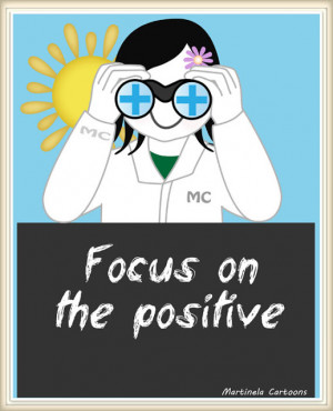 ... focusing in the positive things in her life. Quote reads 