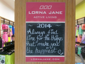 Queensland Lorna Jane store with motivational message, 2014 Alice ...