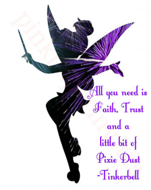 Tinkerbell Quote Iron On Printable Jpeg File by PinkPaperInvites, $2 ...