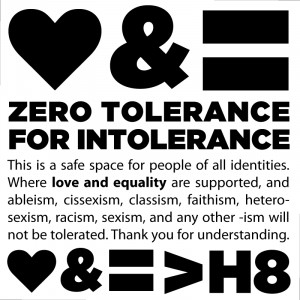 Love & Equality: Zero Tolerance For Intolerance [BADGE]