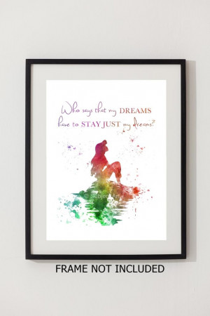 Details about ART PRINT Ariel, The Little Mermaid Quote illustration ...