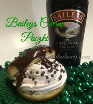 Bailey's Whipped Cream, Mini Chocolate Chips and Fudge Drizzle Paczki