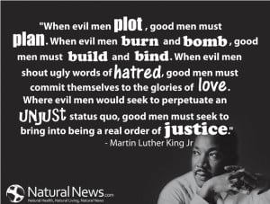 ... When evil men plot, good men must plan...” - Martin Luther King Jr