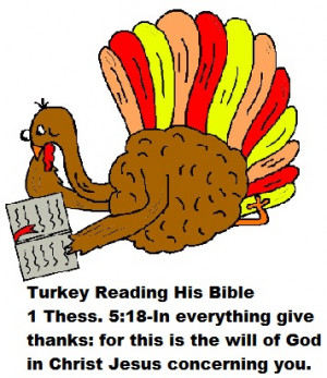Thanksgiving Turkey Clipart- Turkey Reading Bible Clipart- 1 Thess 5 ...