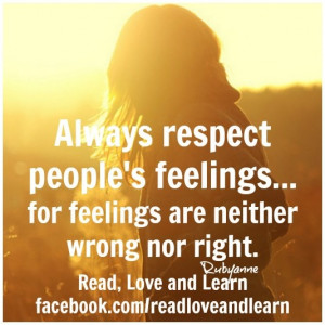 respect people's feelings #Quote