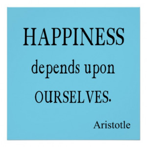 Vintage Aristotle Happiness Inspirational Quote Print