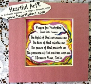 Prayer for Protection quote (5x5) - Heartful Art by Raphaella Vaisseau