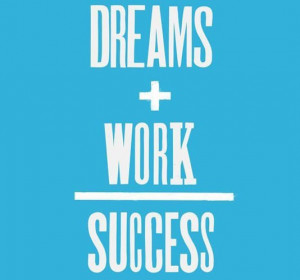Dreams + work=success best positive quotes
