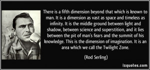 fifth dimension beyond that which is known to man. It is a dimension ...