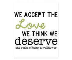 The Perks of Being A Wallflower Book Quote by OhSoCraftyDesigns, $8.00 ...