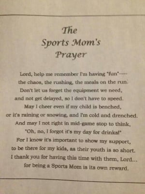 Sports Mom's Prayer