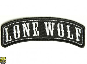 Lone Wolf Patch -Embroidered Small Rocker for shoulders of jackets