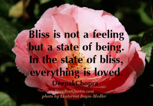 Bliss Is Not a Feeling But a State of Being. In The State of Bliss ...