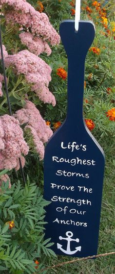 ... Blue Inspirational Hand Painted Wood Boat Oar by kbaxter225, $17.50