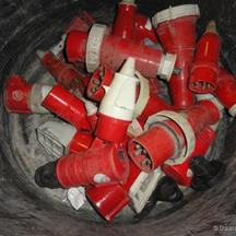 Krachtstroomstekkers en contactdozen, aantal: circa 25 stuks, diverse ...