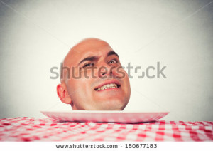 Funny Bald Man With Head Mad
