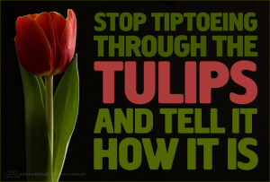 Stop tiptoeing through the Tulips and tell it how it is Illustration ...
