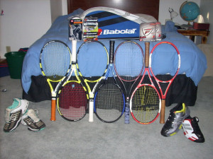 is the only picture i have of my rackets the 3 on the right are mids 1