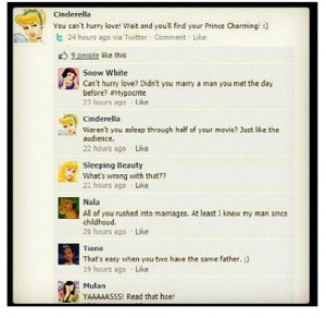 Funny Princess Quotes Disney princess facebook