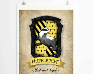 ... Print, Hufflepuff House Motto Printable, Harry Potter, Just and Loyal