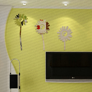 3D best acrylic mirror sunflower home decoration wall decal quotes ...
