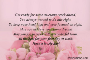 wish your first day is awesome