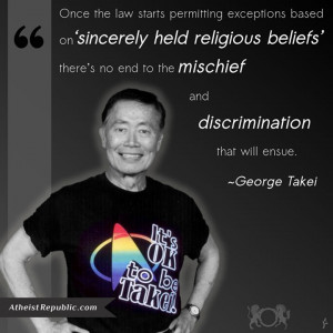 George Takei: When law is based on religion, discrimination will ensue