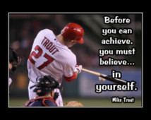 Mike Trout LA Angels Photo Quote Po ster Wall Art 5x7