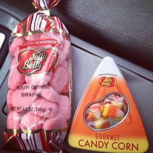 Jelly Bean Sour Gummi Brains and Candy Corn