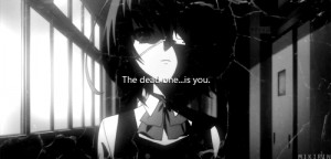 anime #anime gif #misaki mei #another gif #black and white #black and ...