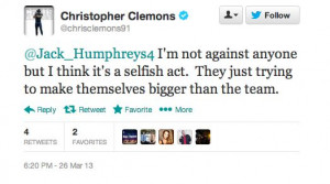 And there's more from the (since deleted) tweets. Clemons used the ...