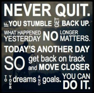 Never quit quotes