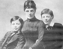 Jennie Churchill with her two sons, John and Winston, 1889