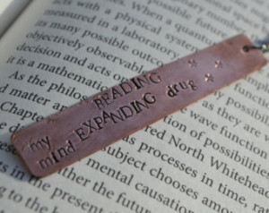 my mind EXPANDING drug - Hand Stamped Unique Book Mark - Quirky Quote ...