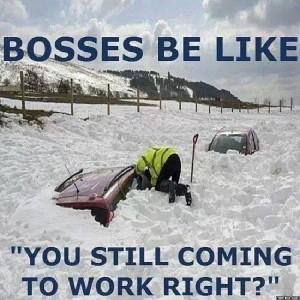 bosses be like.. you still coming to work, right