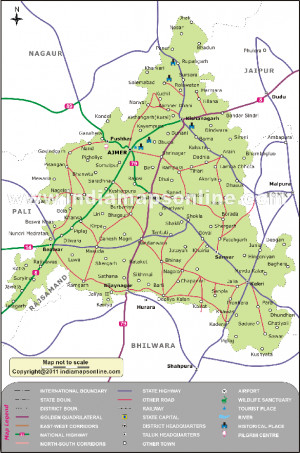 Road Map of Rajasthan India