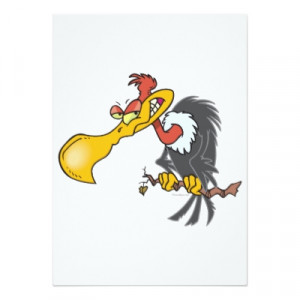 funny buzzard cartoon personalized invitations from Zazzle.com