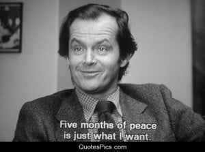 Five months of peace is just what I want – The Shining