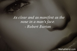 faces-As clear and as manifest as the nose in a man's face.